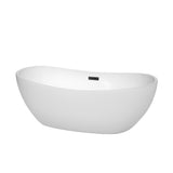 Rebecca 60 in. Acrylic Flatbottom Non-Whirlpool Bathtub in White with Polished Chrome Trim - Super Arbor