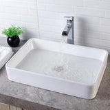 24 in. x 16 in. Bathroom Vessel Sink Modern Rectangle Bathroom Above in White Porcelain Ceramic Vanity Sink Art Basin - Super Arbor