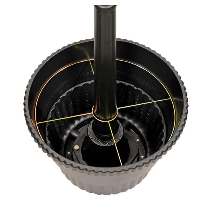 Solar Powered Outdoor LED Black Lamp Post with Planter