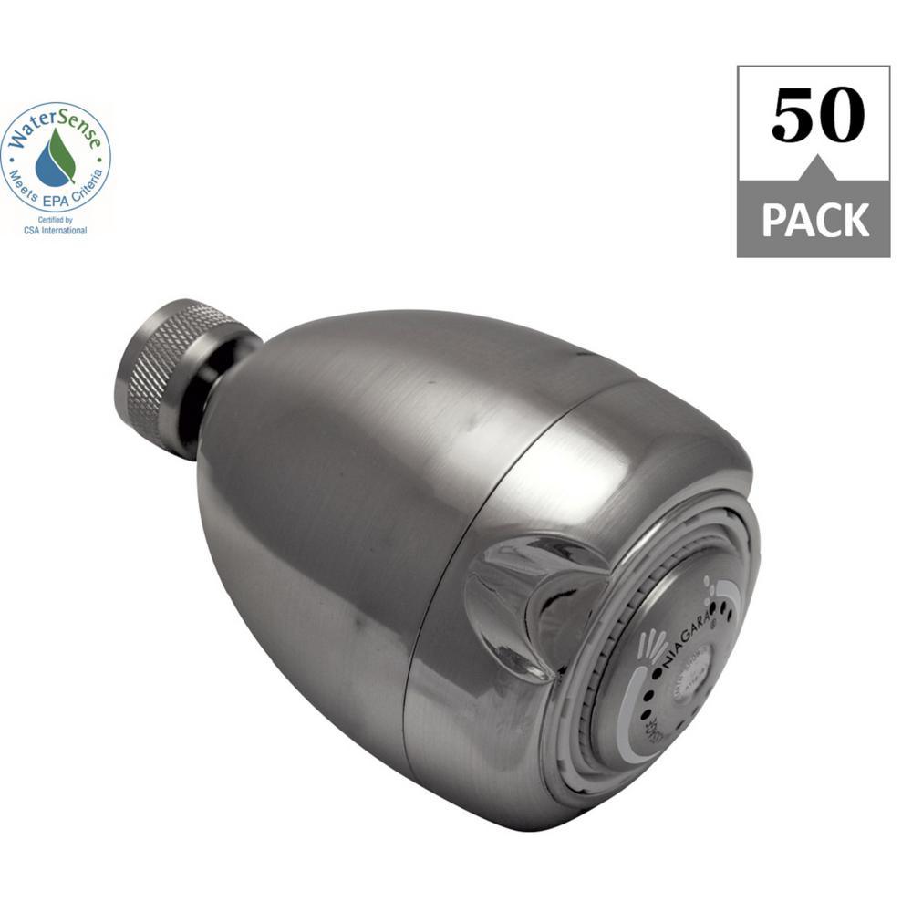 Earth 3-Spray 2.7 in. Single Wall Mount Fixed 1.25 GPM Shower Head in Chrome (50-Pack) - Super Arbor