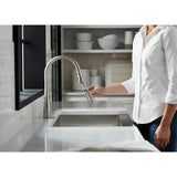 Simplice Single-Handle Pull-Down Sprayer Kitchen Faucet with DockNetik and Sweep Spray in Vibrant Stainless - Super Arbor