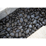 Black Polished 0.5 cu. ft . 0.75 to 1.25 in. Pebbles. 40 lb. Bag (28 Bags / Pallet) - Super Arbor