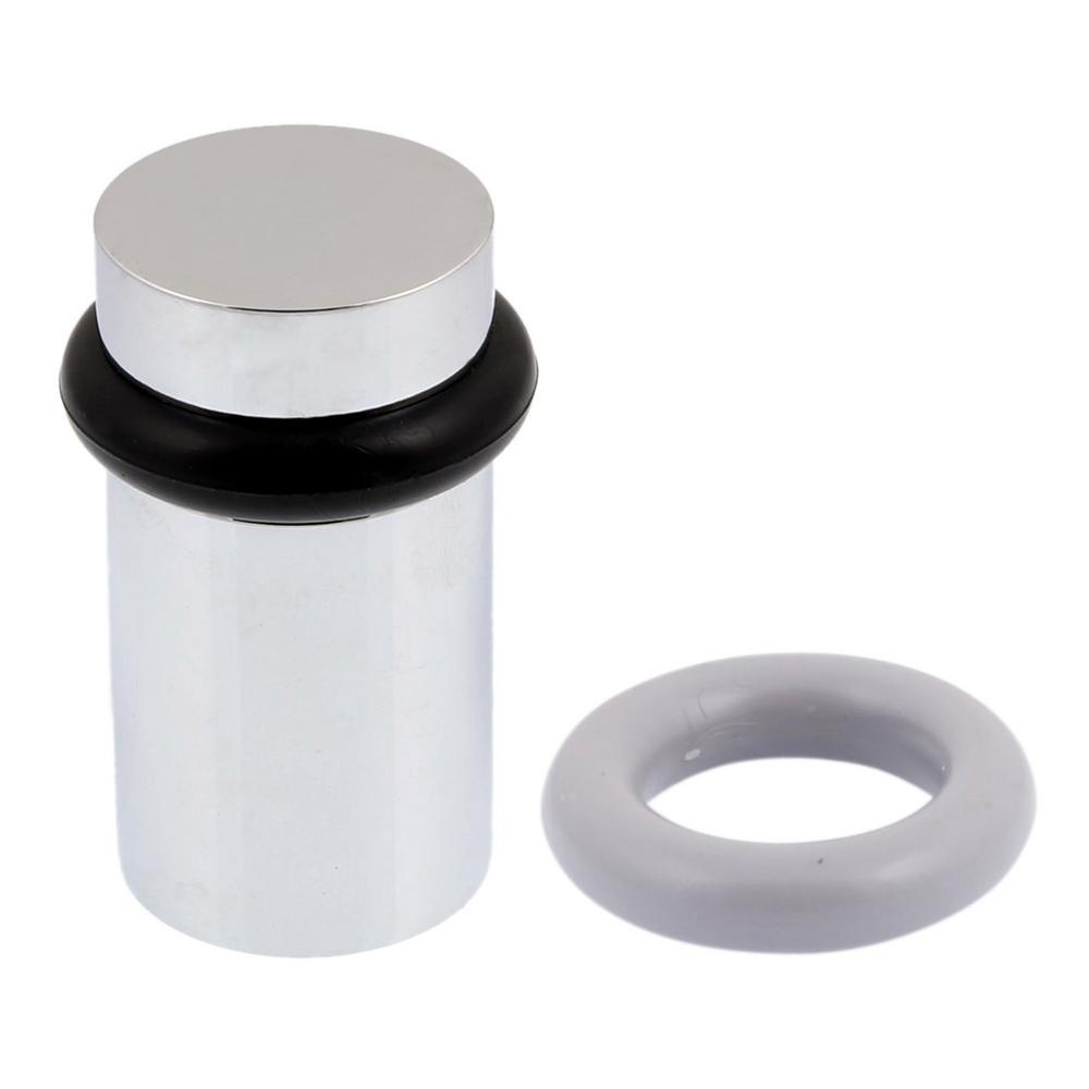Solid Brass High Clearance "Flat" Top Floor Door Stop in Satin Nickel - Super Arbor