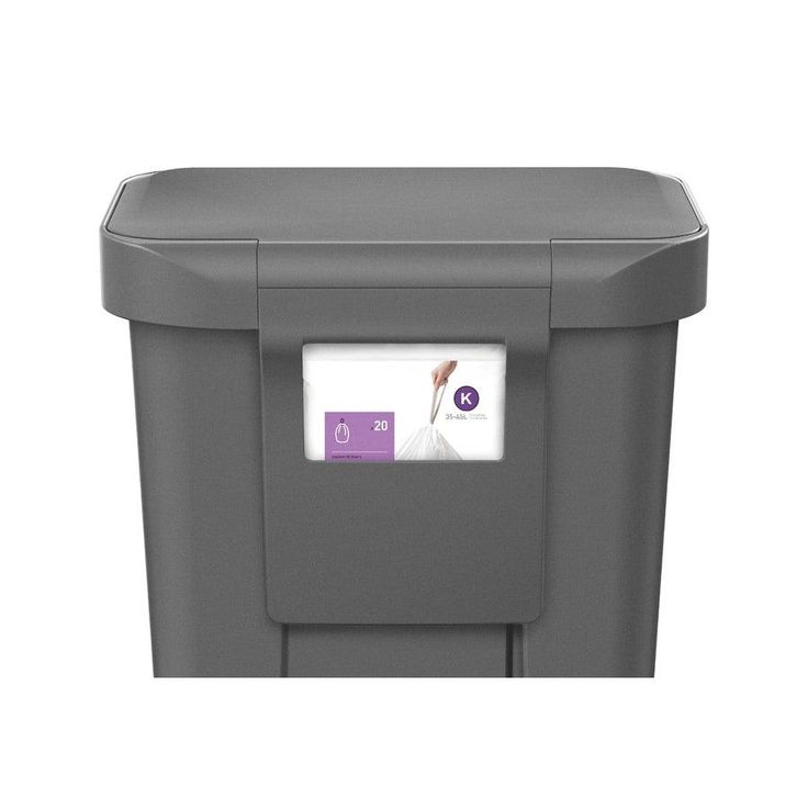 simplehuman 45-Liter Grey Plastic Trash Can with Lid