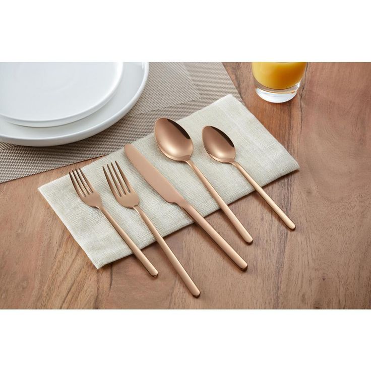 Brenner 40-Piece Stainless Steel 18/0 with Copper Finish Flatware Set (Service for 8)