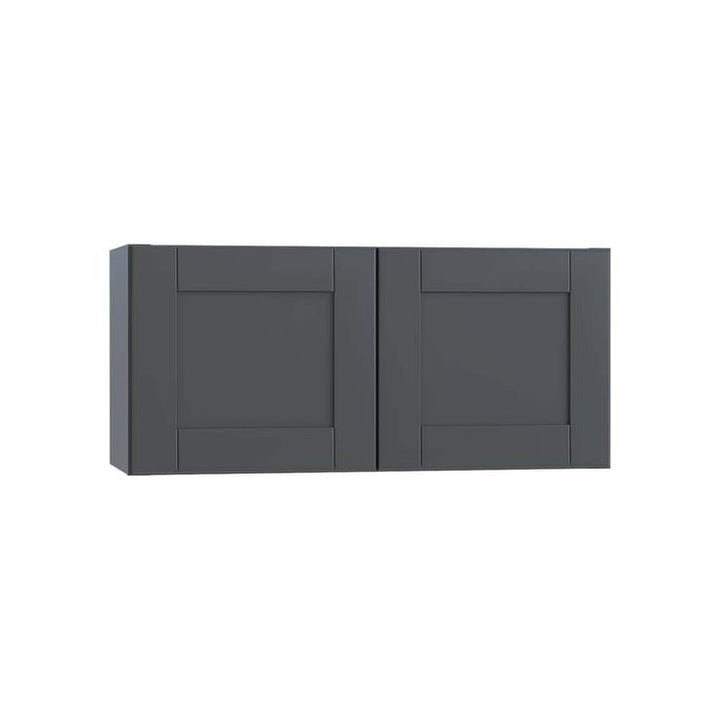 Home Decorators Collection Washington 33 in. W x 24 in. D x 12 in. H Assembled Plywood Wall Kitchen Cabinet in Valiant Onyx with Soft Close Doors