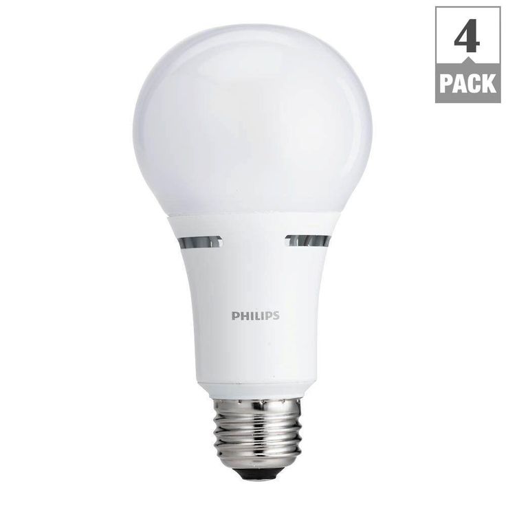 Philips 40-Watt/60-Watt/100-Watt Equivalent A21 Energy Saving 3 Way LED Light Bulb Soft White (2700K) (4-Pack)