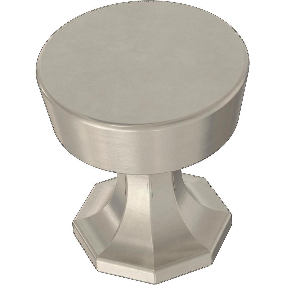 Classic Octagon 1-1/4 in. (32 mm) Satin Nickel Cabinet Knob - Super Arbor