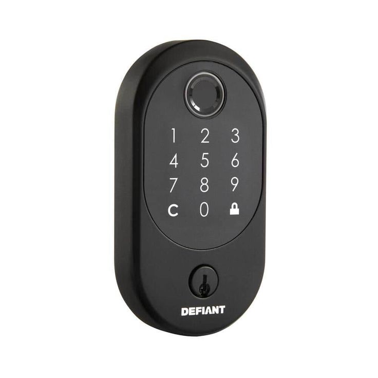 Defiant Hubspace Matte Black Round Biometric Fingerprint Electronic Touchpad Deadbolt