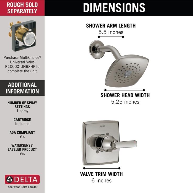 Delta Ashlyn Stainless 1-Handle Shower Faucet