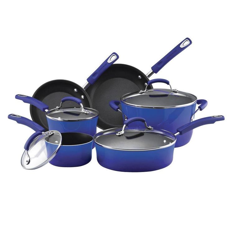 Classic Brights 14-Piece Aluminum Nonstick Cookware Set in Cranberry Red Gradient