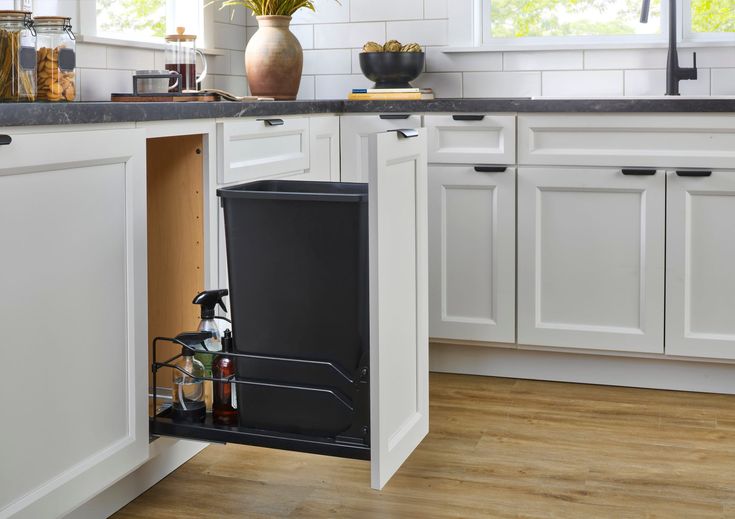 Rev-A-Shelf 35-Quart Plastic Soft Close Pull Out Trash Can