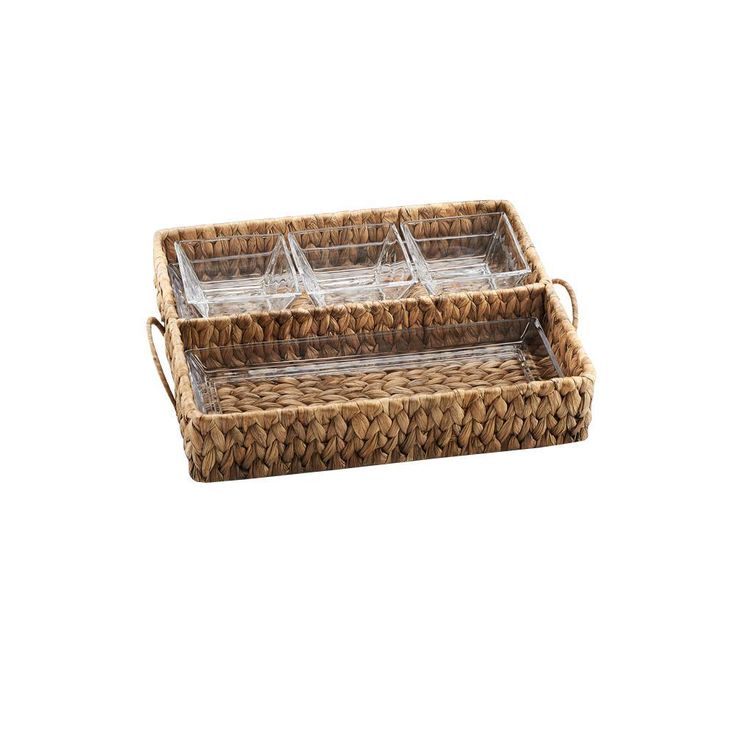 Garden Terrace Dbl.Tray Server. Glass Tray 12.25