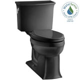 Archer Comfort Height 2-piece 1.28 GPF Single Flush Elongated Toilet with AquaPiston Flushing Technology in Black Black - Super Arbor