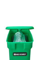 Rev-A-Shelf 35-Quart Plastic Soft-Close Pull-Out Trash Can – Aluminum Bottom-Mount, Green Odor-Reducing Bin (5349-18CKOG-2)
