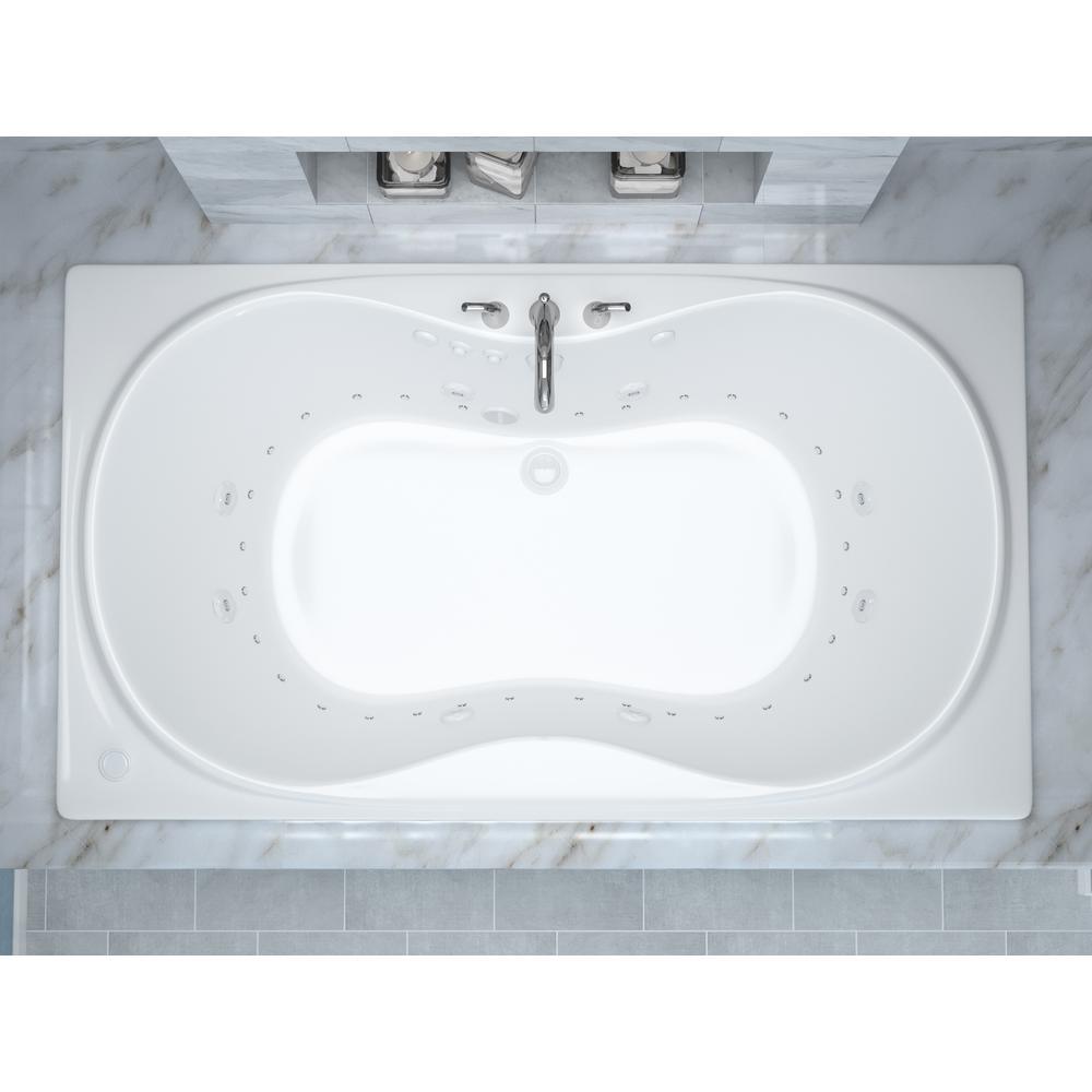 Star 6 ft. Rectangular Drop-in Whirlpool and Air Bath Tub in White - Super Arbor