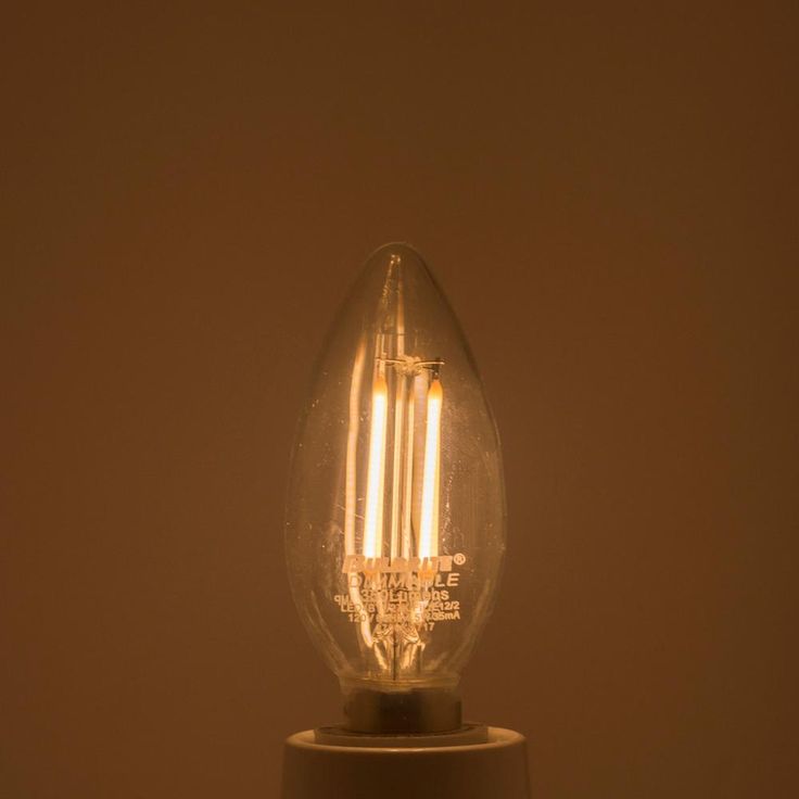 Bulbrite 40W Equivalent Warm White Light B11 Dimmable LED Filament Light Bulb (4-Pack)