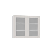 Shaker Assembled 30x40x14 in. Wall Cabinet with Frosted Glass Doors in Vanilla White - Super Arbor