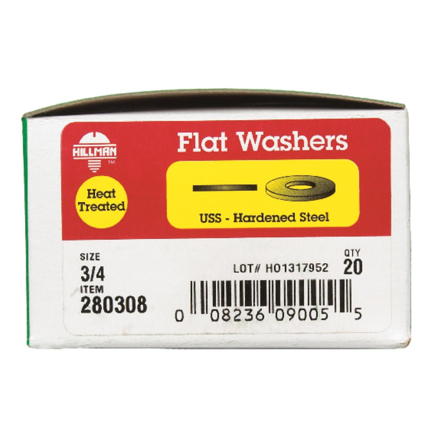 Hillman Yellow Dichromate Steel 3/4 in. USS Flat Washer, 20-Pack
