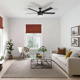 Home Decorators Collection Merwry 52 in. Matte Black Ceiling Fan with LED Light and Remote