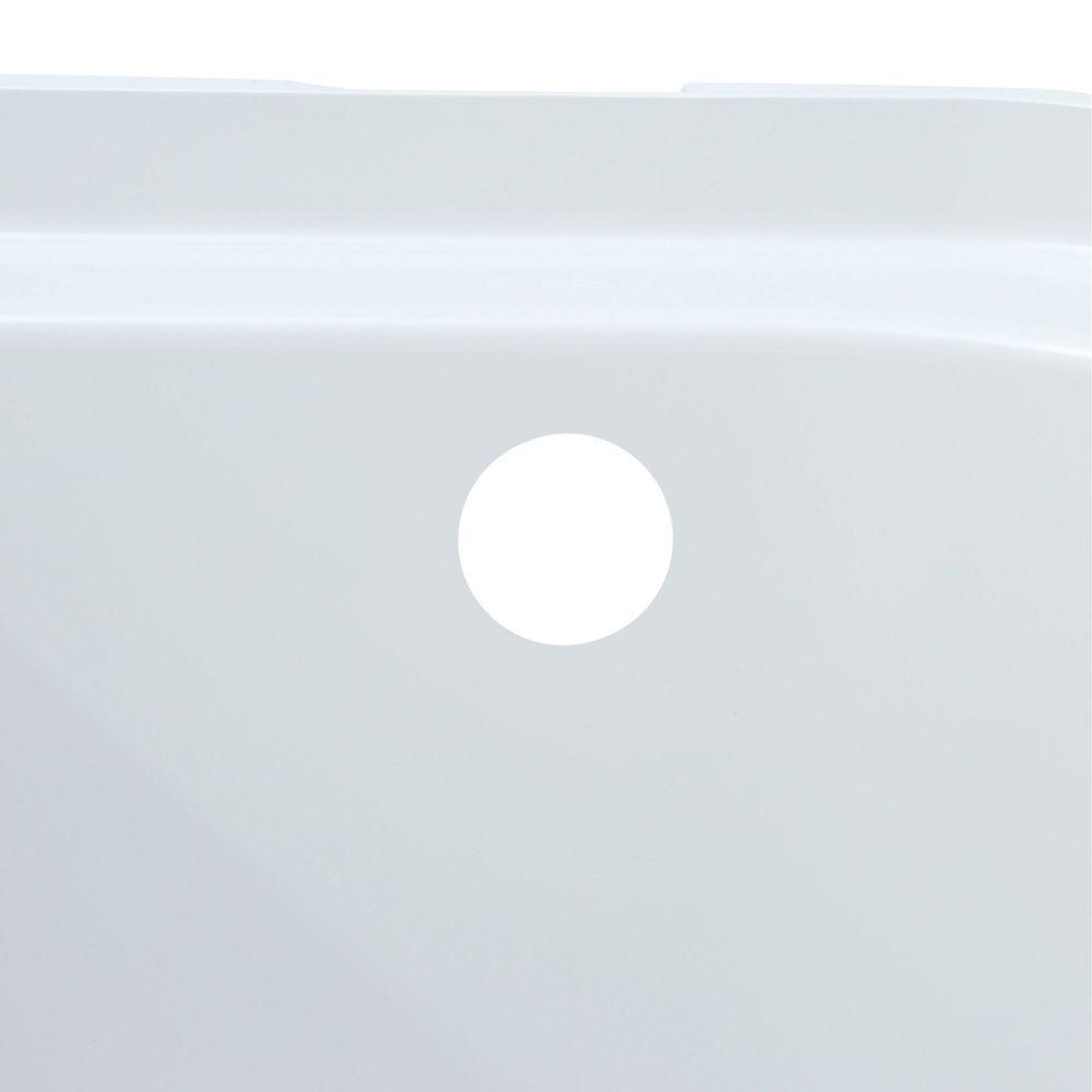 Accord 5 ft. Left Drain Rectangular Alcove Soaking Tub in White - Super Arbor