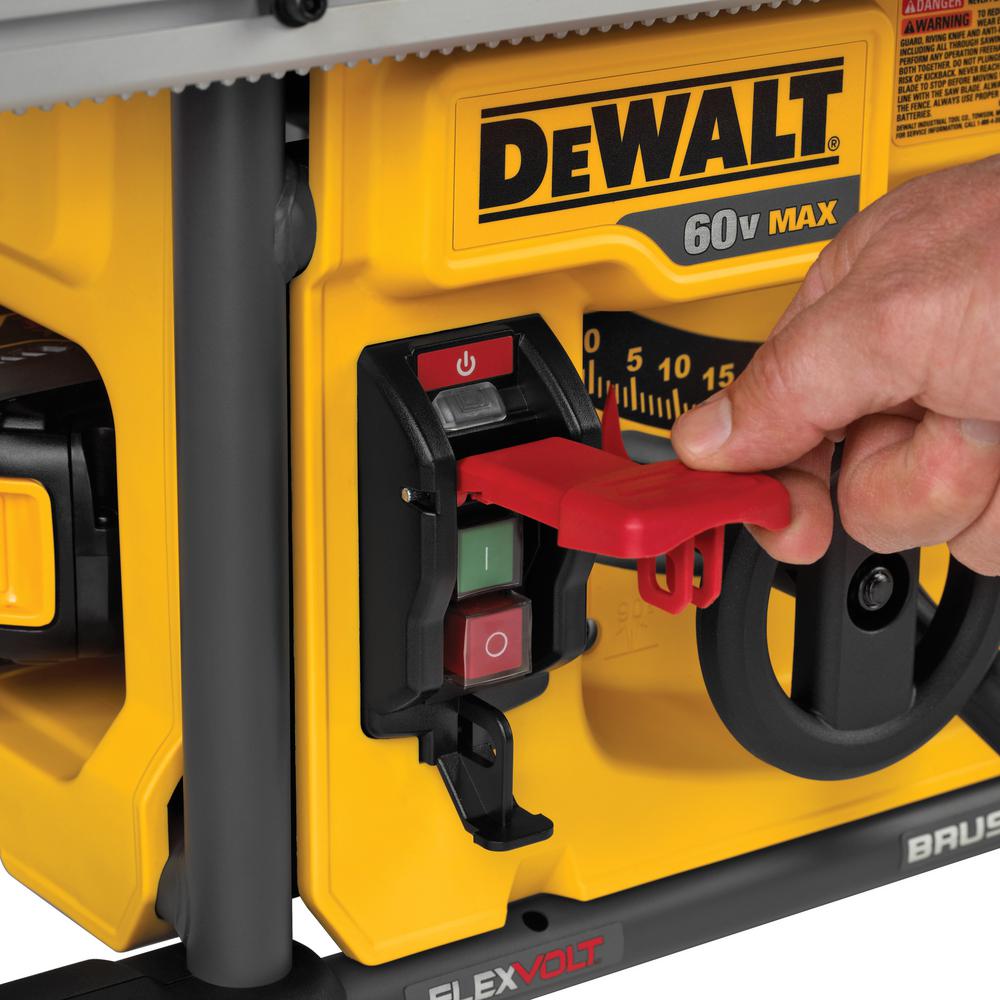 FLEXVOLT 60-Volt MAX Lithium-Ion Cordless Brushless 8-1/4 in. Table Saw Kit w/ Battery 2Ah, Charger and Bonus Battery