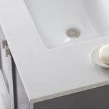 61 in. W x 22 in. D Engineered Marble Vanity Top in Snowstorm with White Double Trough Sinks - Super Arbor