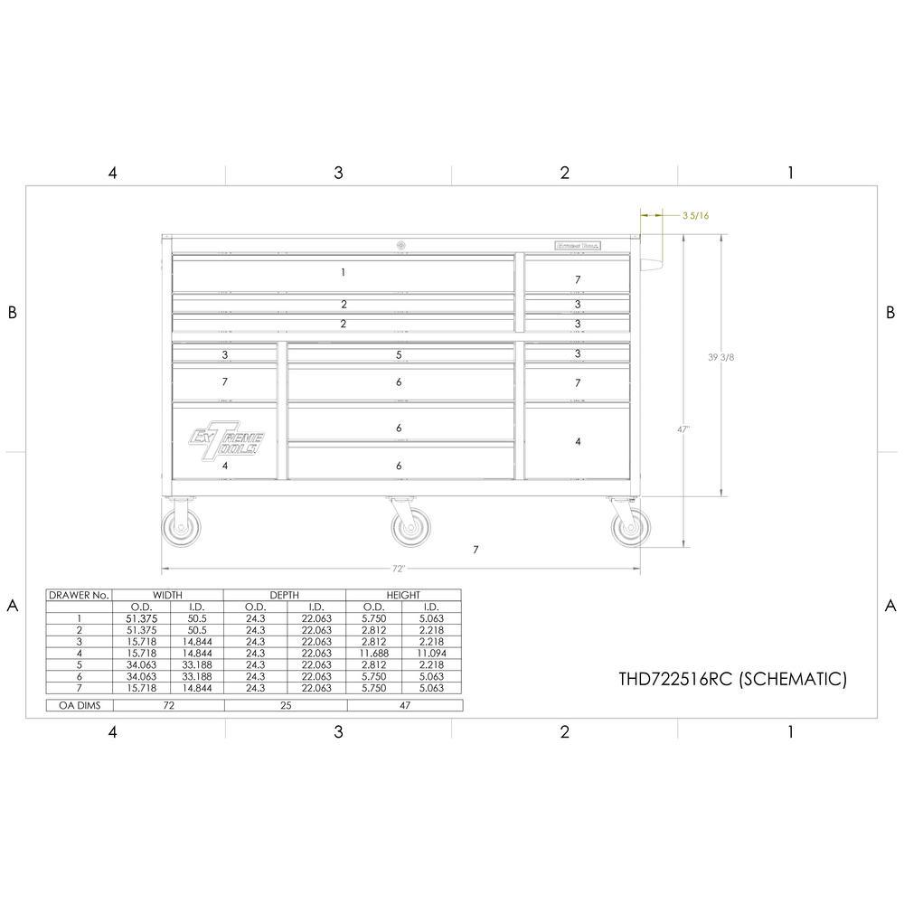 THD Series 72 in. 16-Drawer Roller Cabinet Tool Chest, Black - Super Arbor
