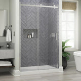 Commix 48 in. x 76 in. Frameless Sliding Shower Door in Matte Black with 5/16 in. (8 mm) Clear Glass - Super Arbor