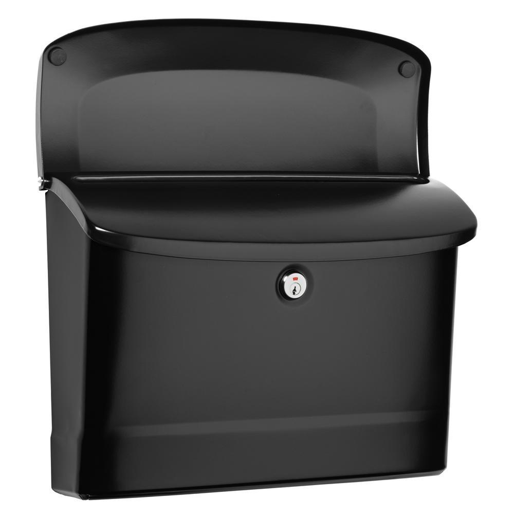 Princeton Locking Wall Mount Mailbox Black - Super Arbor
