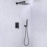 1-spray 10 in. High PressureDual Shower Head and Handheld Shower Head in Matte Black