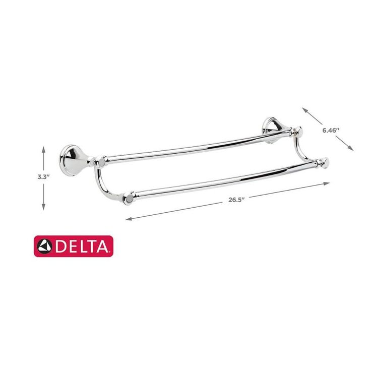 Delta  Cassidy 24-in Double Chrome Wall Mount Double Towel Bar