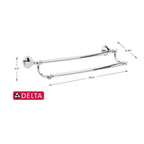 Delta  Cassidy 24-in Double Chrome Wall Mount Double Towel Bar