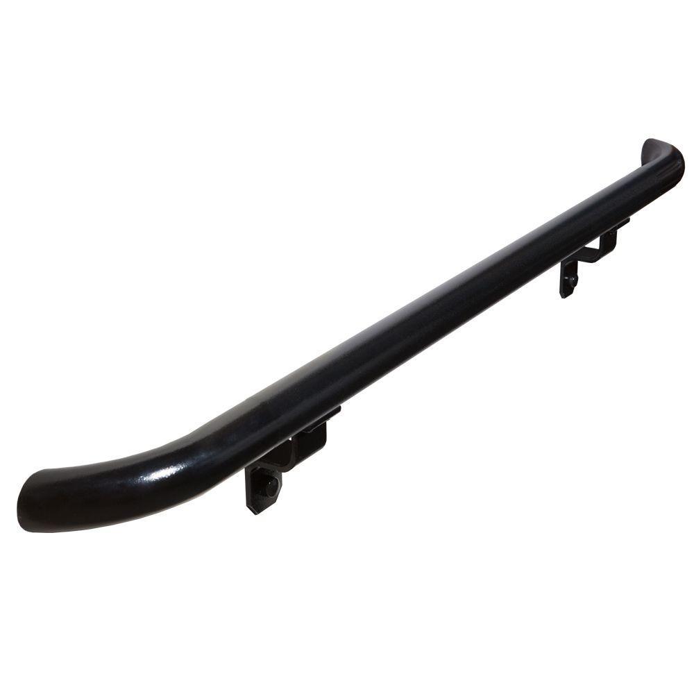 4 ft. Textured Black Aluminum Round with Curved Ends Hand Rail Kit - Super Arbor
