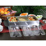 1.5 L Stainless Steel Warming Tray with 3 Crocks