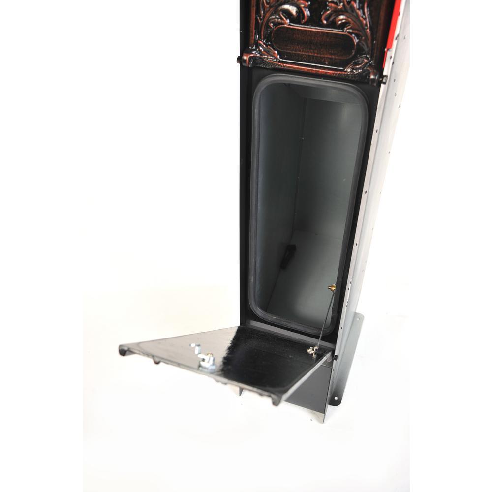 Climbing Leaf 4-Door Front and Back Access Lockable Ground Mount Mailbox in Silver Pewter - Super Arbor