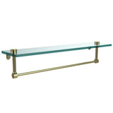 22 in. L  x 5 in. H  x 5 in. W Clear Glass Vanity Bathroom Shelf with Towel Bar in Satin Nickel - Super Arbor