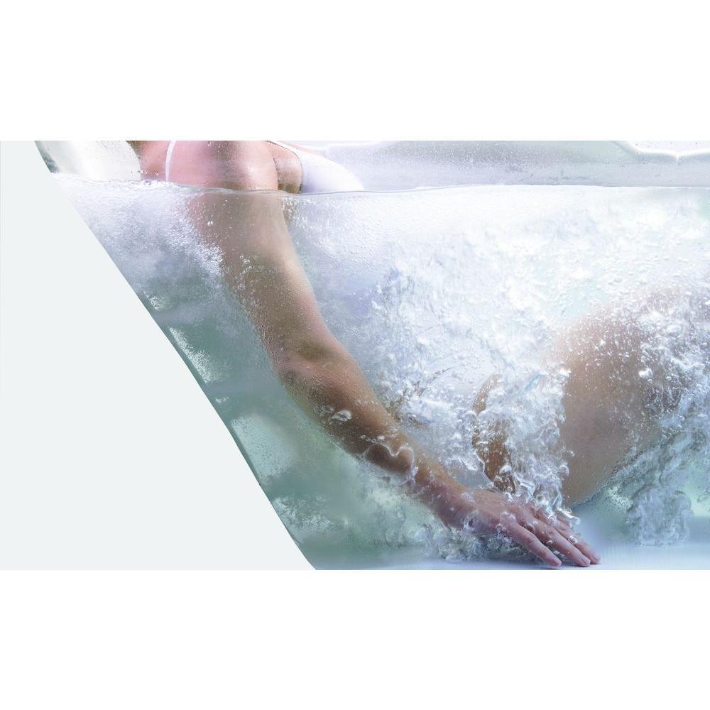 Millennium 8 - 72 in. Acrylic Center Drain Corner Drop-In Air Bath/ Whirlpool Bathtub with Heater in White - Super Arbor