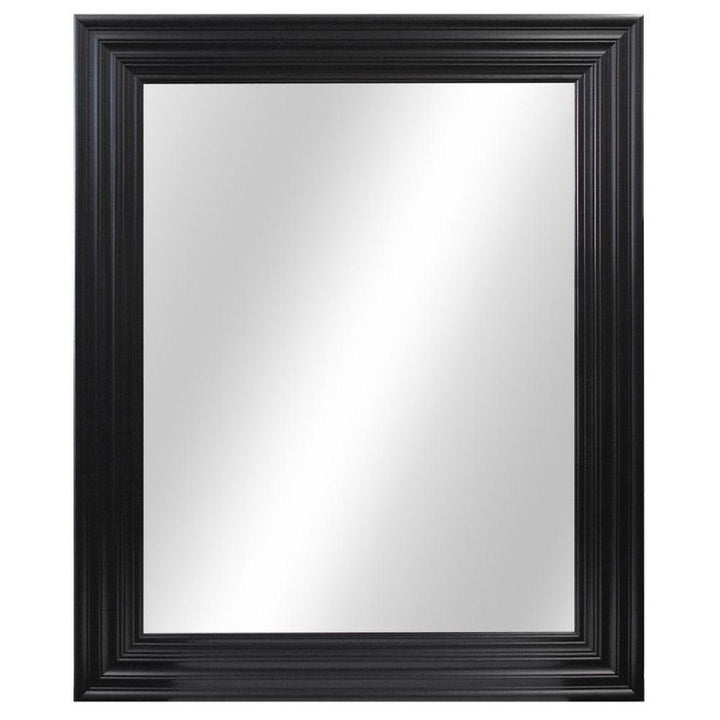 34 in. W x 28 in. H Framed Rectangular Anti-Fog Bathroom Vanity Mirror in Black Finish