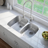 Premier Undermount Stainless Steel 32 in. 60/40 Double Bowl Kitchen Sink - Super Arbor