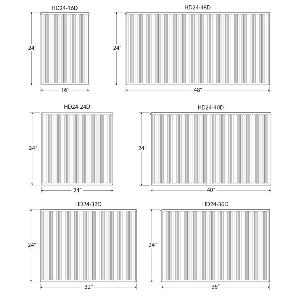24 in. H x 16 in. L Hot Water Panel Radiator Package in White - Super Arbor
