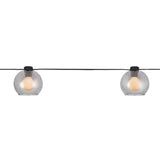 Outdoor/Indoor 10 ft. Plug-In Incandescent G Type Bulb String Light with 8-Smoky Glass Shades