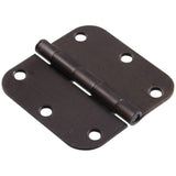 3-1/2 in. White Residential Door Hinge with 5/8 in. Round Corner Removable Pin Full Mortise (9-Pack) - Super Arbor