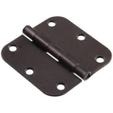 3-1/2 in. White Residential Door Hinge with 5/8 in. Round Corner Removable Pin Full Mortise (9-Pack) - Super Arbor