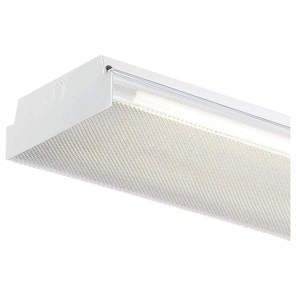 4 ft. x 9 in. 14-Watt 2-Light White LED MV Wraparound Light with Battery Backup and 1800 Lumens T8 Flex Tubes 5000K - Super Arbor