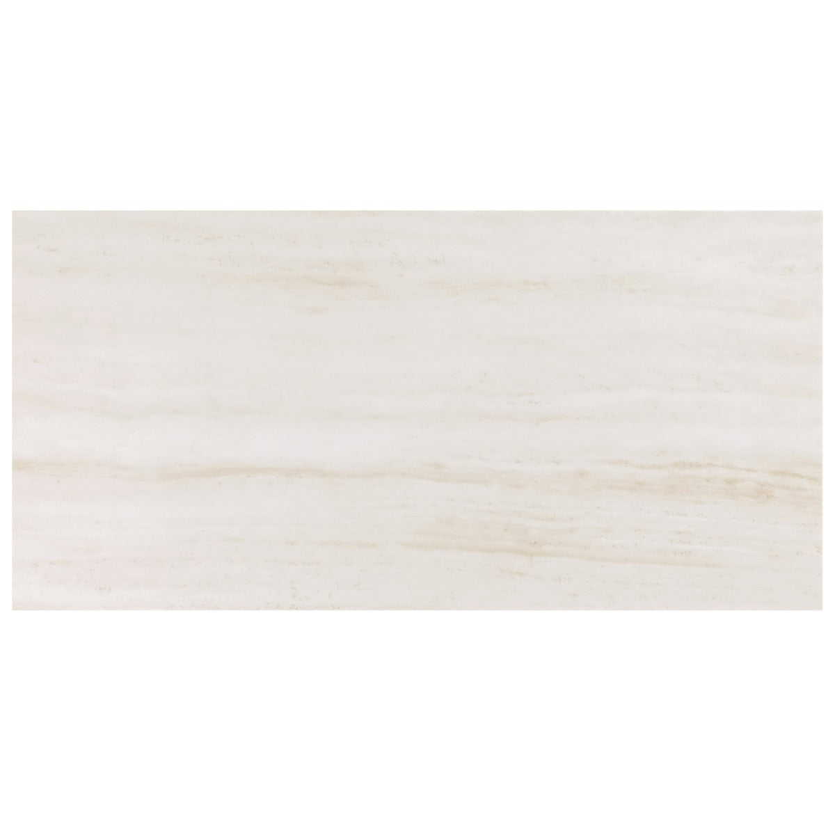 Nashville White 12x24 Polished Porcelain Tile - Travertine Look