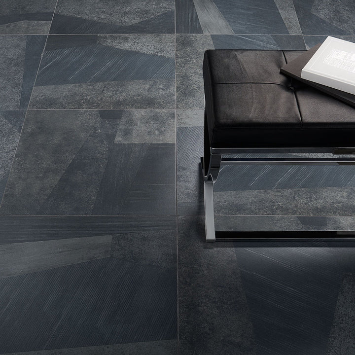 Stories Black Matte Porcelain Tile 24x24 - Lux Tile