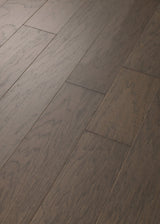 Shaw Hickory Riverstone hardwood flooring — color and finish detail