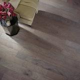 Shaw Hickory Riverstone hardwood flooring — installed room view