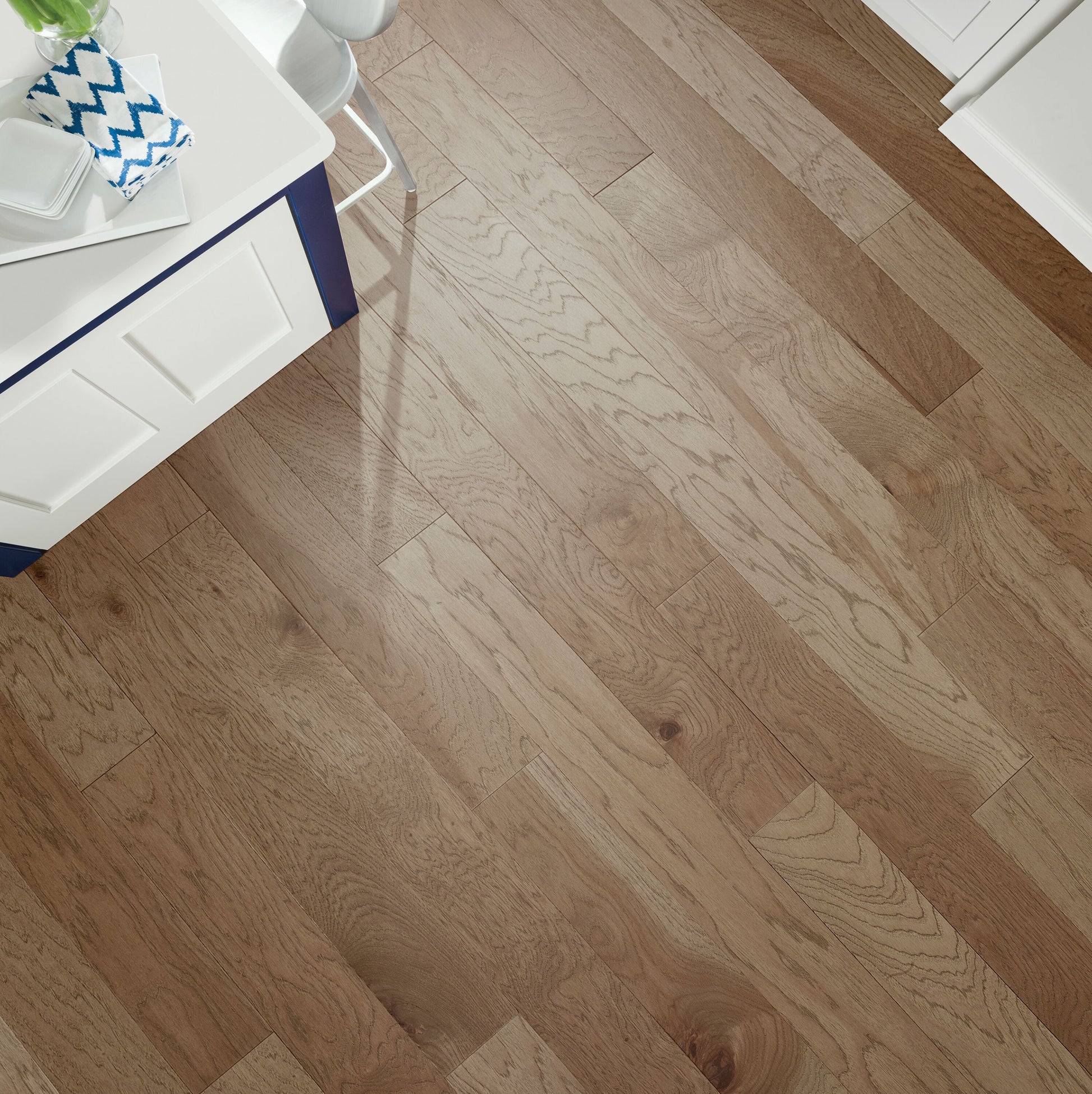 Shaw Hickory Thatch hardwood flooring — installed room view